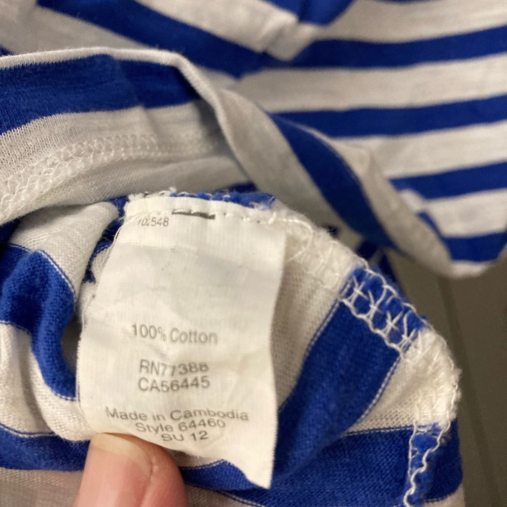 J crew T-shirt royal blue and white stripes - Picture 4 of 4